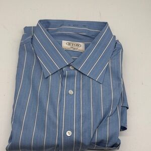Eton Men's Shirt in Blue with White Stripes